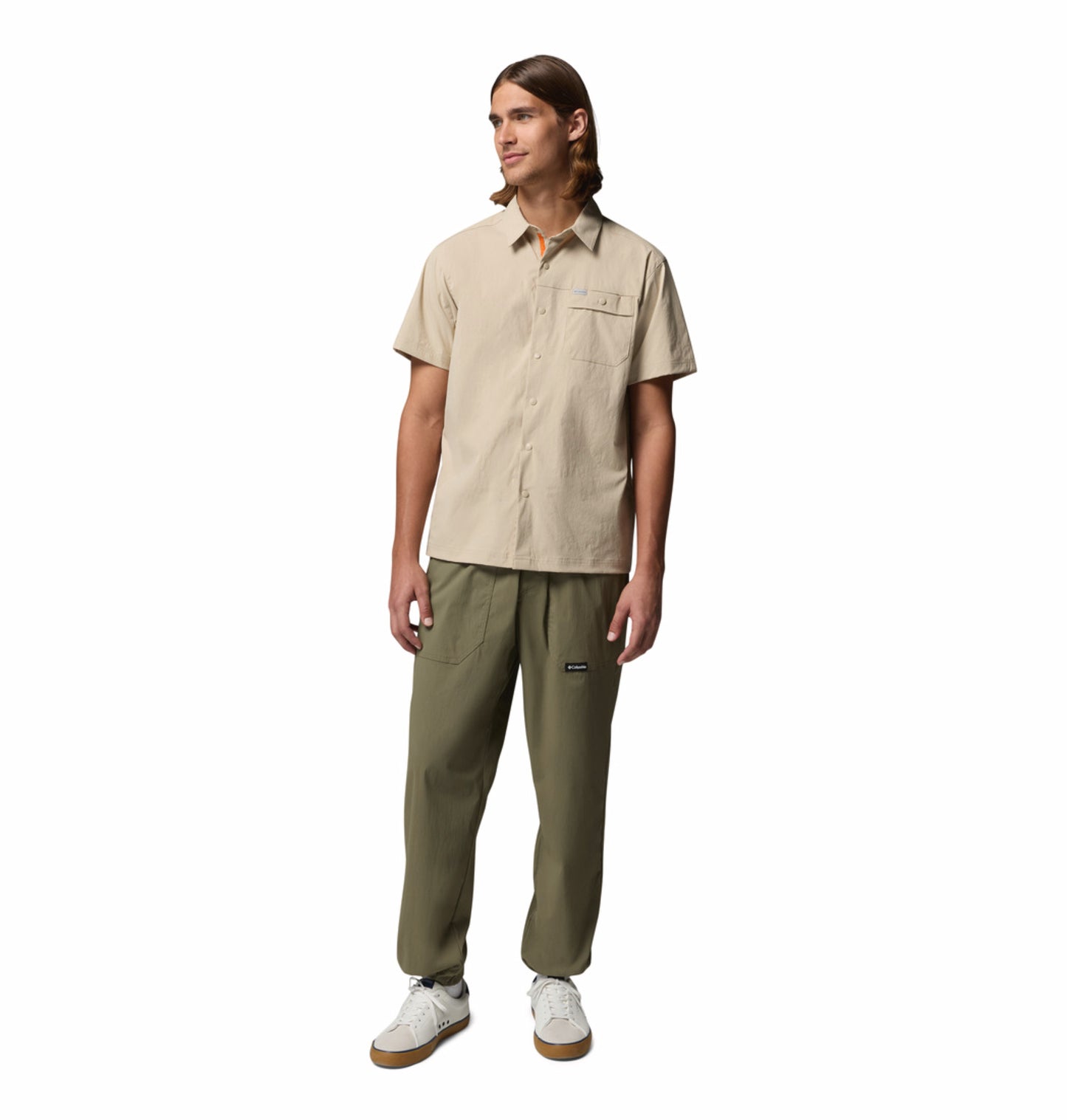 Columbia Men Beige Omni-Shade Landroamer Ripstop II Short Sleeve Shirt (Plus Size)