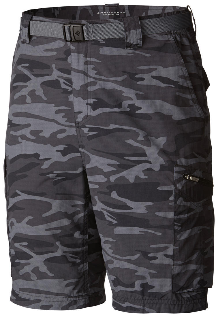 Columbia Men Black Silver Ridge Printed Cargo Short (Sun Protection)