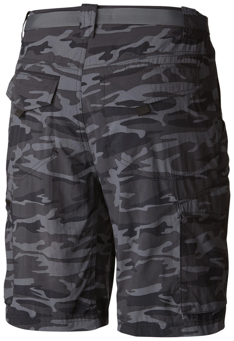 Columbia Men Black Silver Ridge Printed Cargo Short (Sun Protection)