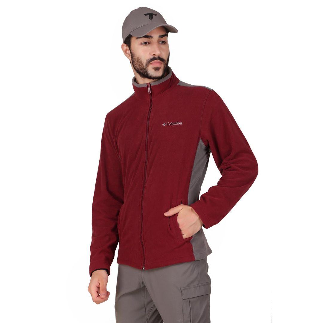 Columbia Men Red Klamath Range Full Zip (Sun Protection)