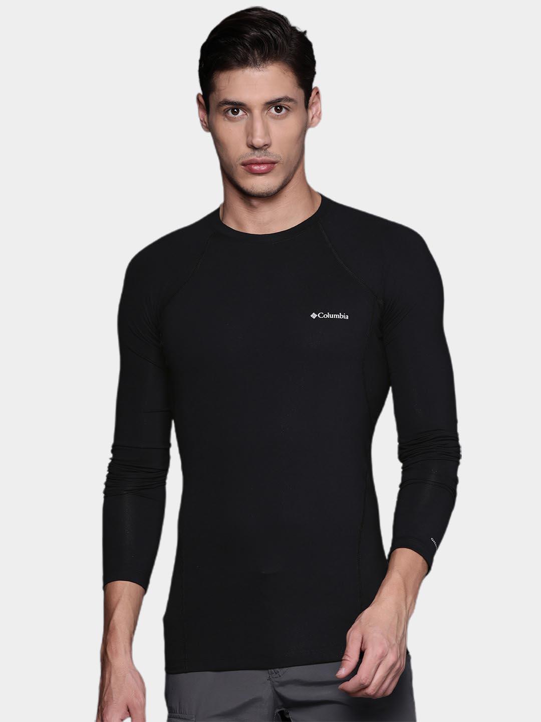 Columbia Men Black Midweight Stretch Long Sleeve Baselayer Top (Non Returnable)