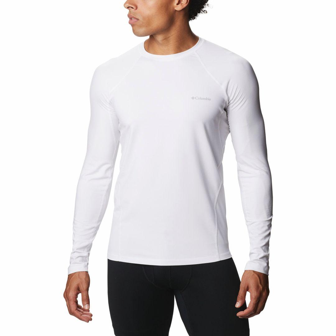 Columbia Men White Midweight Stretch Long Sleeve Baselayer Top (Non Returnable)