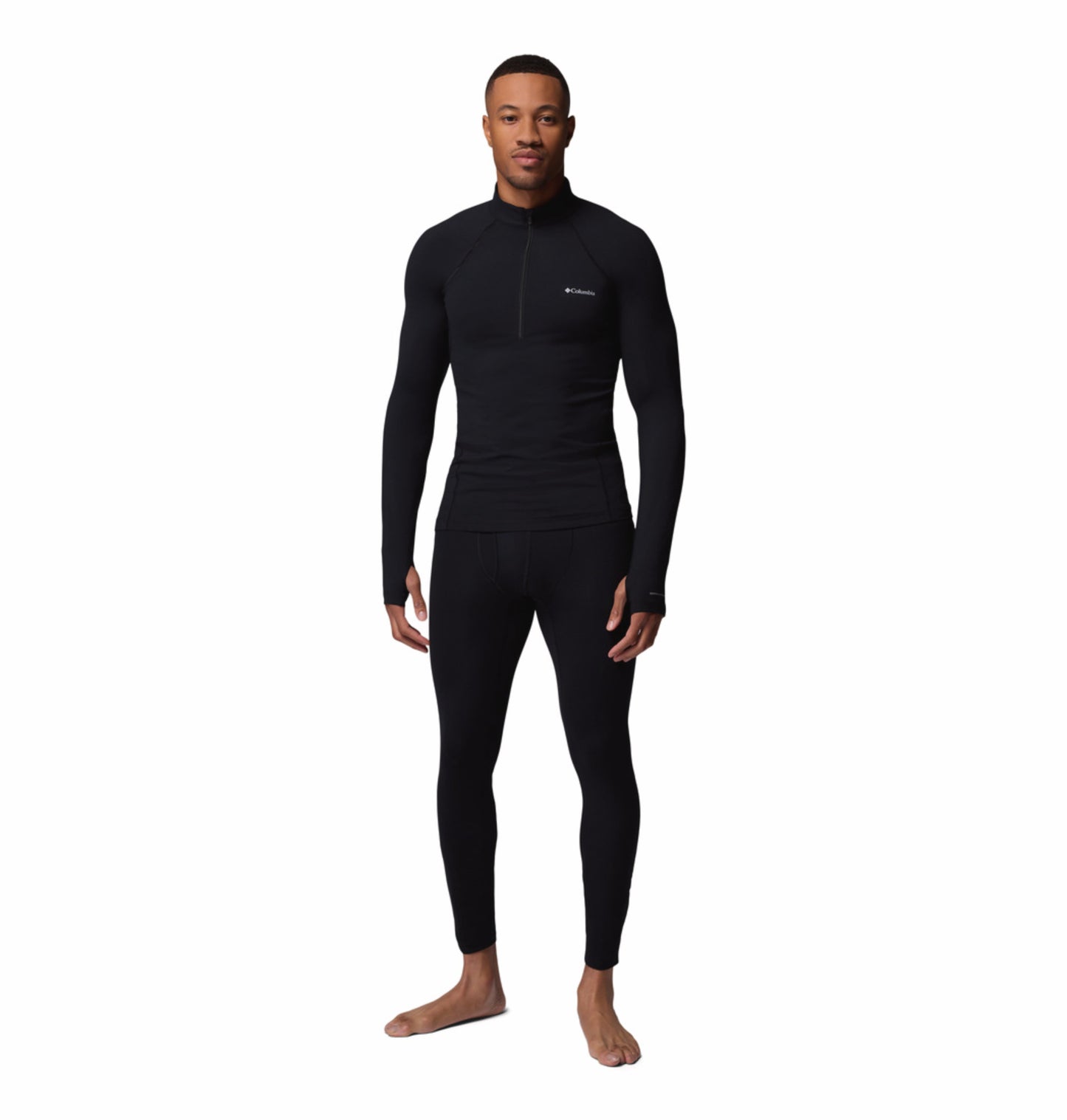 Columbia Men Black Omni-Heat Reflective Midweight Stretch Half Zip Top (Non-Returnable)