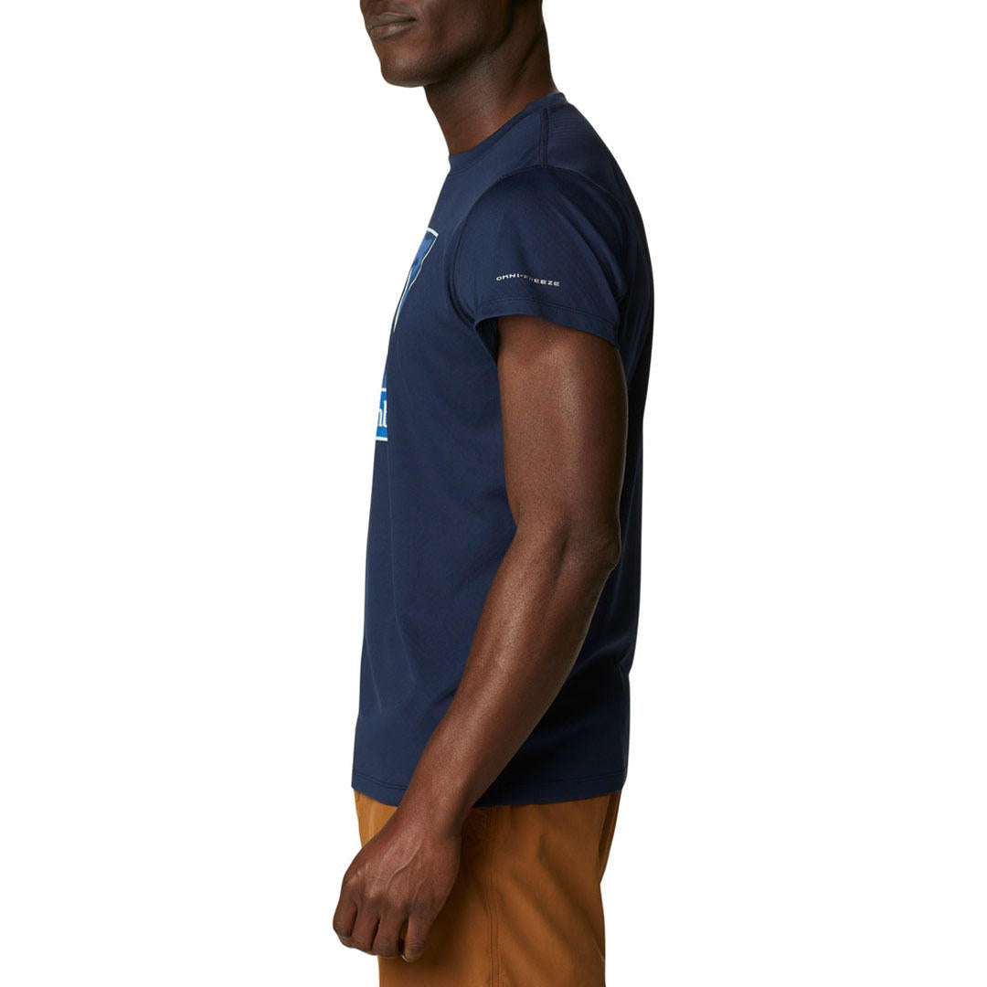 Columbia Men Navy Blue Zero Rules Short Sleeve Graphic T-Shirt