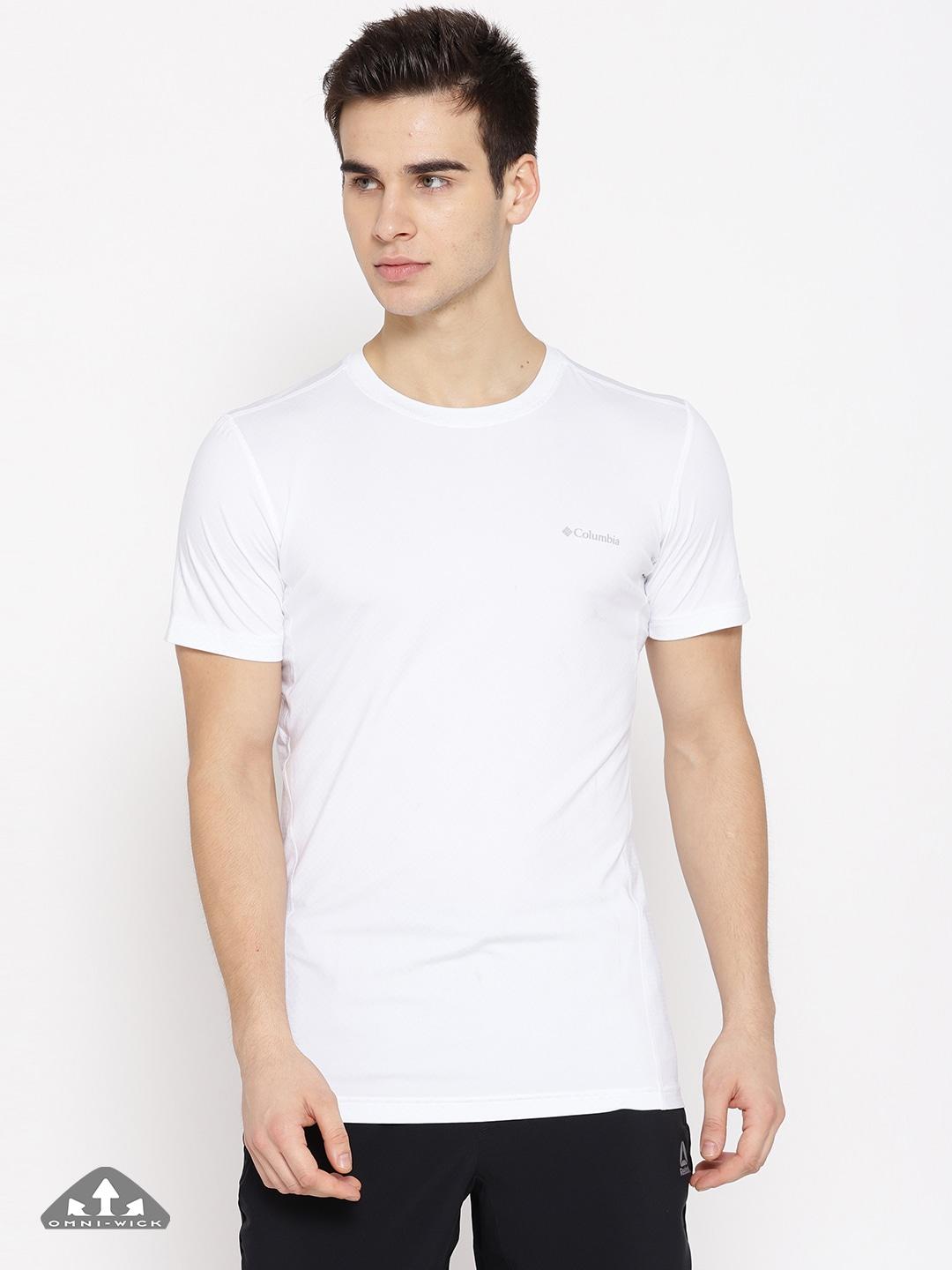 Columbia Men White Coolest Cool II Short Sleeve Shirt (Sun Protection)