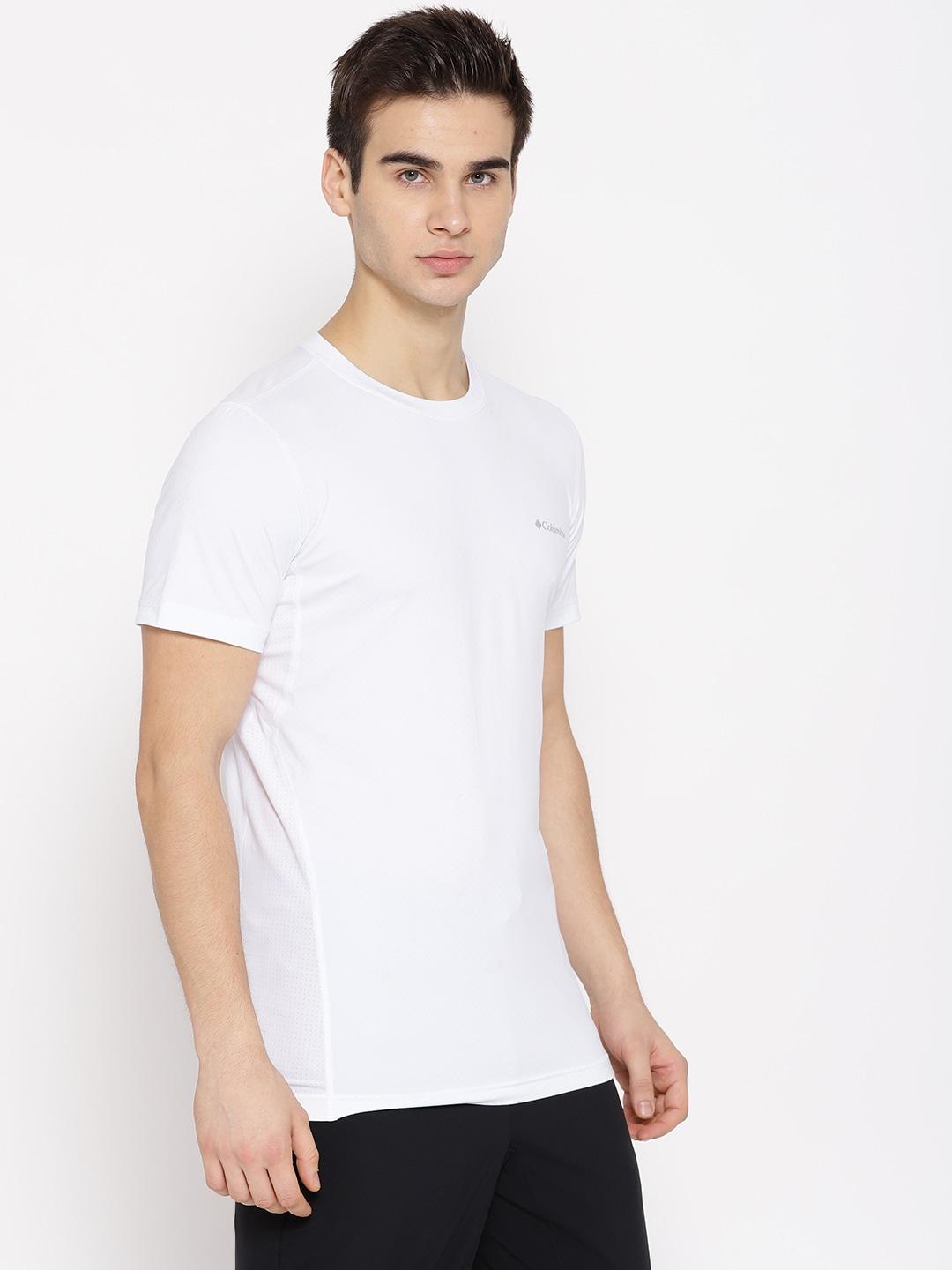Columbia Men White Coolest Cool II Short Sleeve Shirt (Sun Protection)