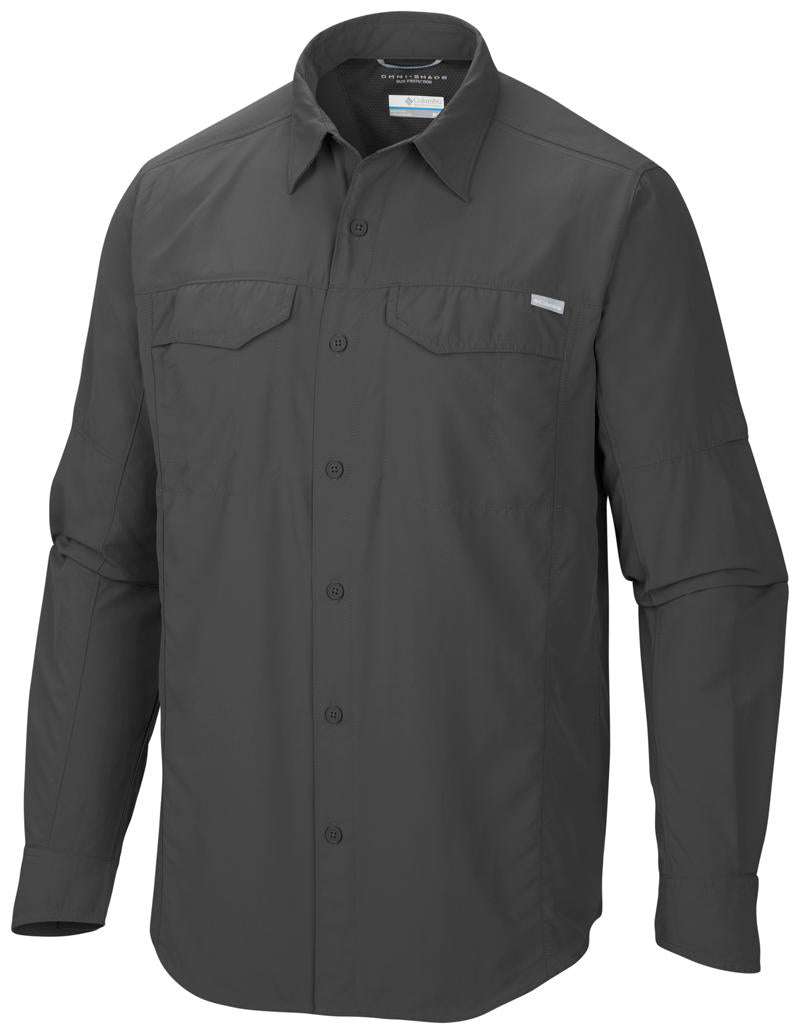 Columbia Men Grey Silver Ridge Long Sleeve Shirt (Sun Protection)