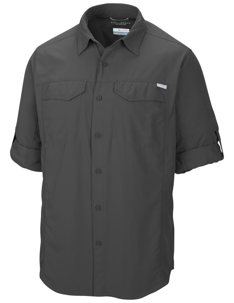 Columbia Men Grey Silver Ridge Long Sleeve Shirt (Sun Protection)
