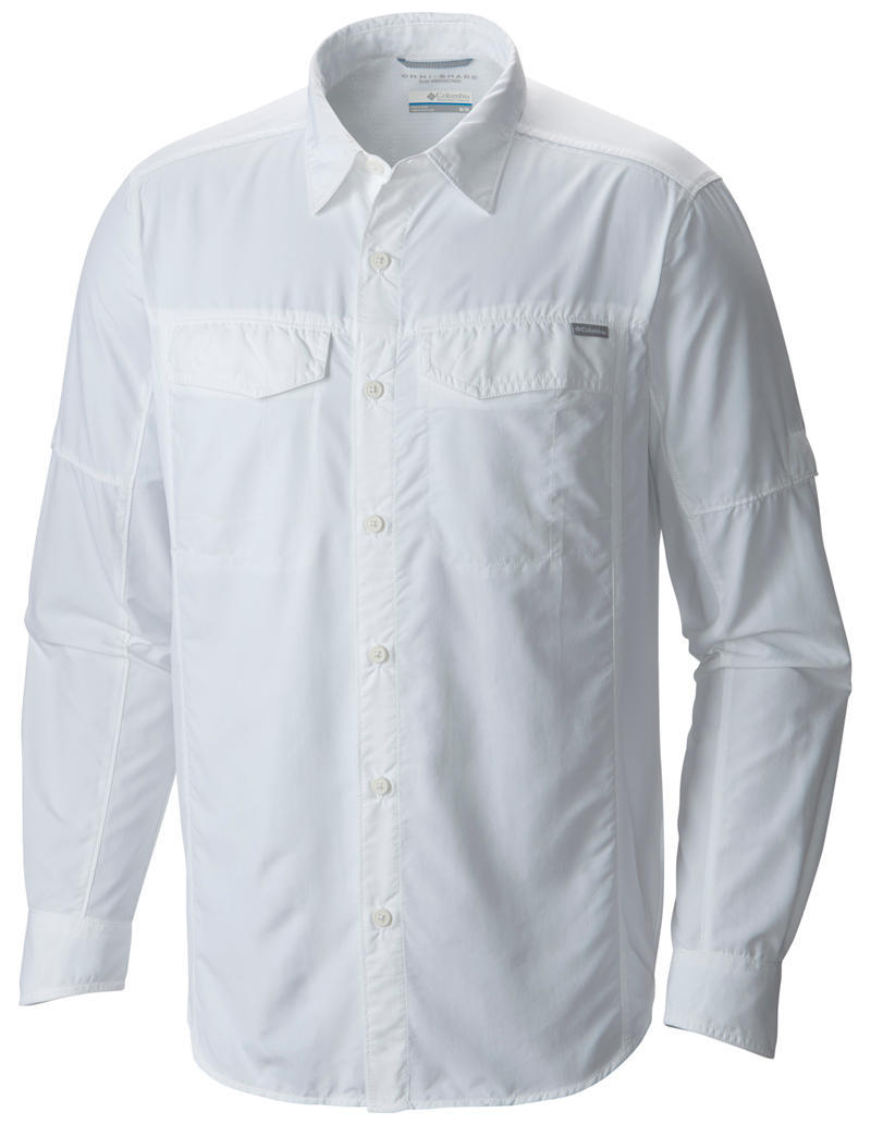 Columbia Men White Silver Ridge Long Sleeve Shirt (Sun Protection)