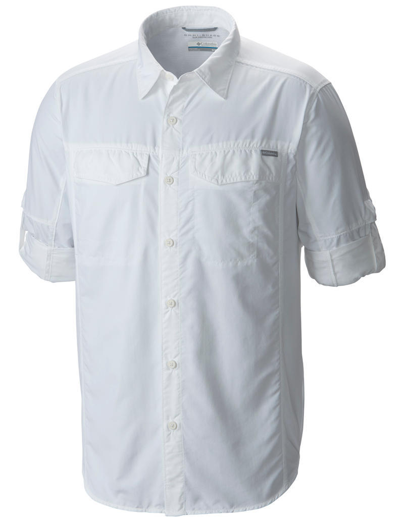 Columbia Men White Silver Ridge Long Sleeve Shirt (Sun Protection)