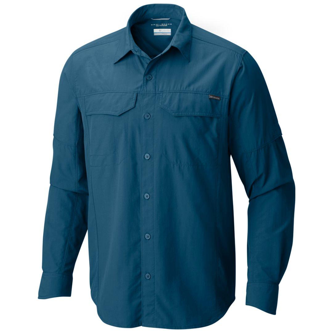 Columbia Men Blue Silver Ridge Long Sleeve Shirt (Sun Protection)