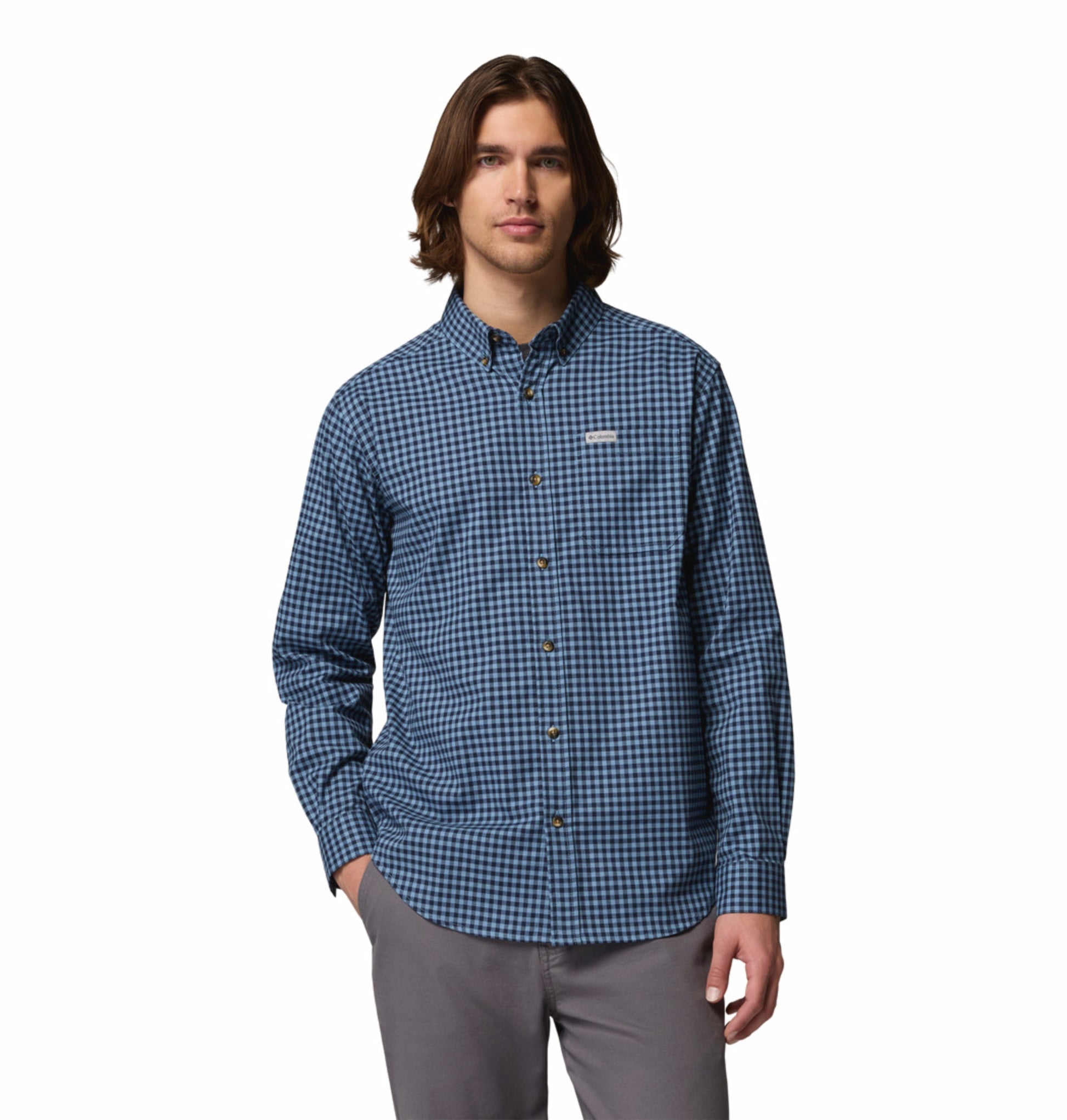 men blue rapid rivers ii long sleeve shirt