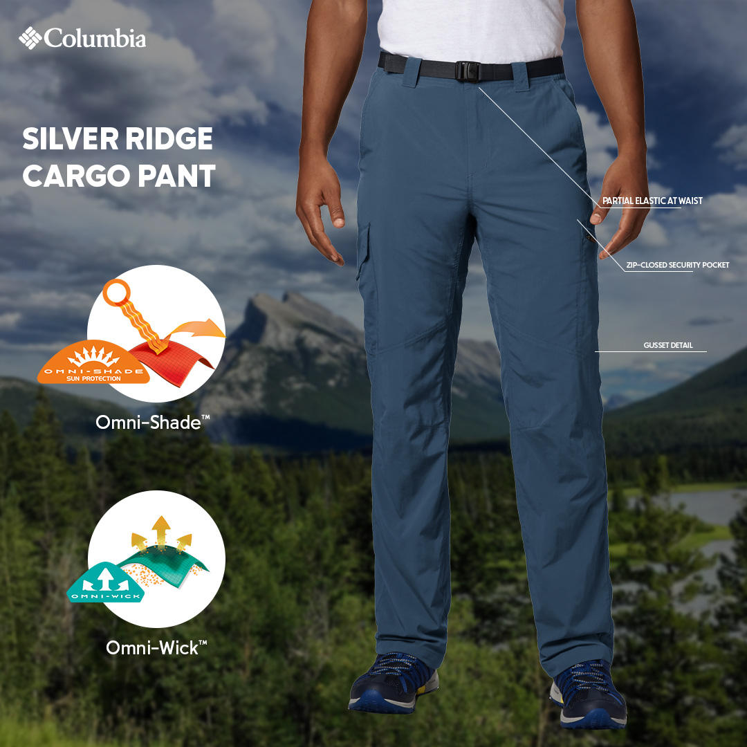 Columbia Men Blue Silver Ridge Cargo Pant (Sun Protection)