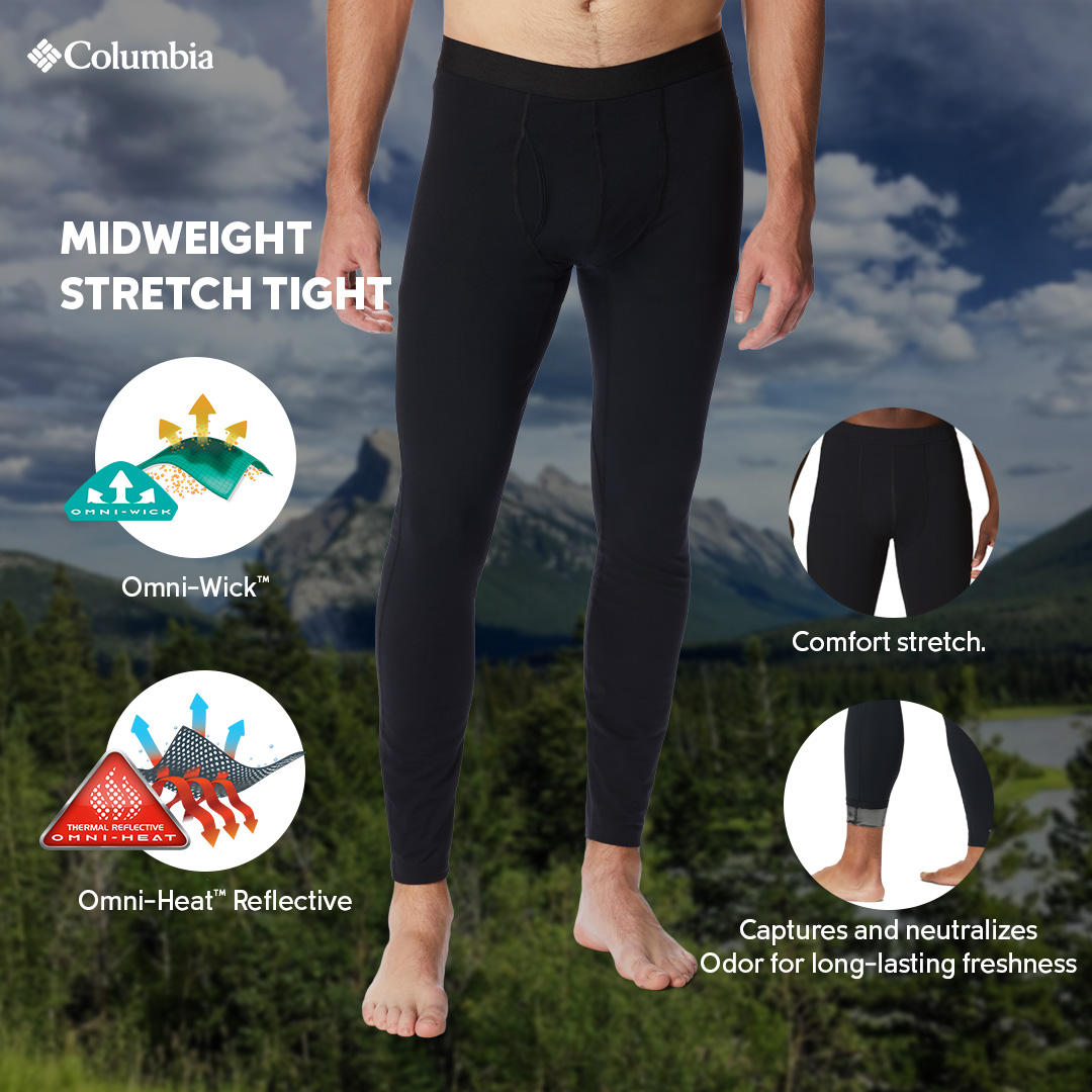 Columbia Men Black Midweight Stretch Tight (Non Returnable