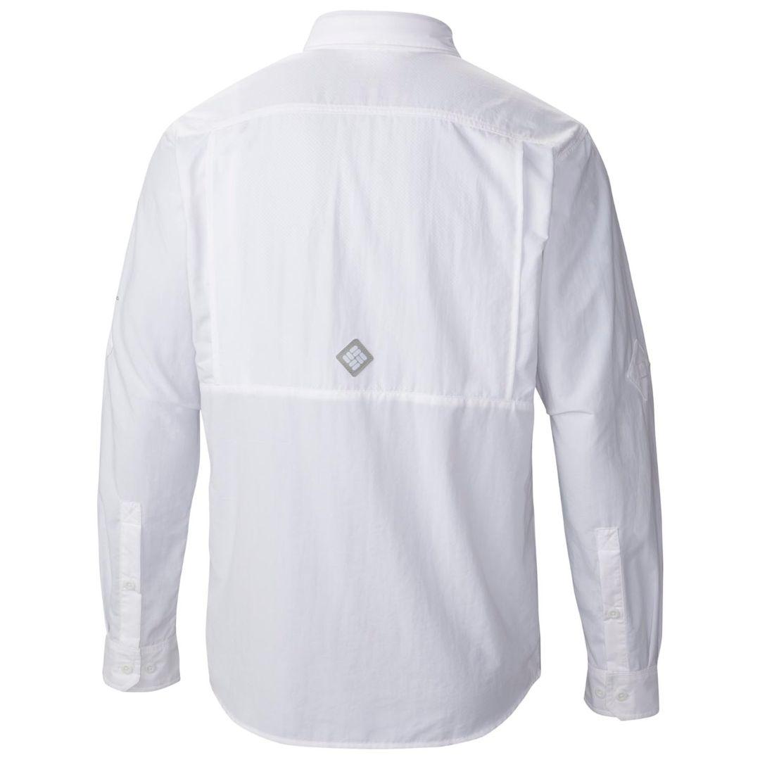 Columbia Men White Cascades Explorer Long Sleeve Shirt (Sun Protection)