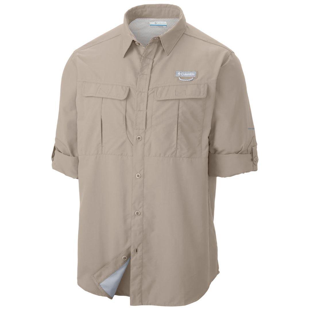 Columbia Men Beige Cascades Explorer Long Sleeve Shirt (Sun Protection)