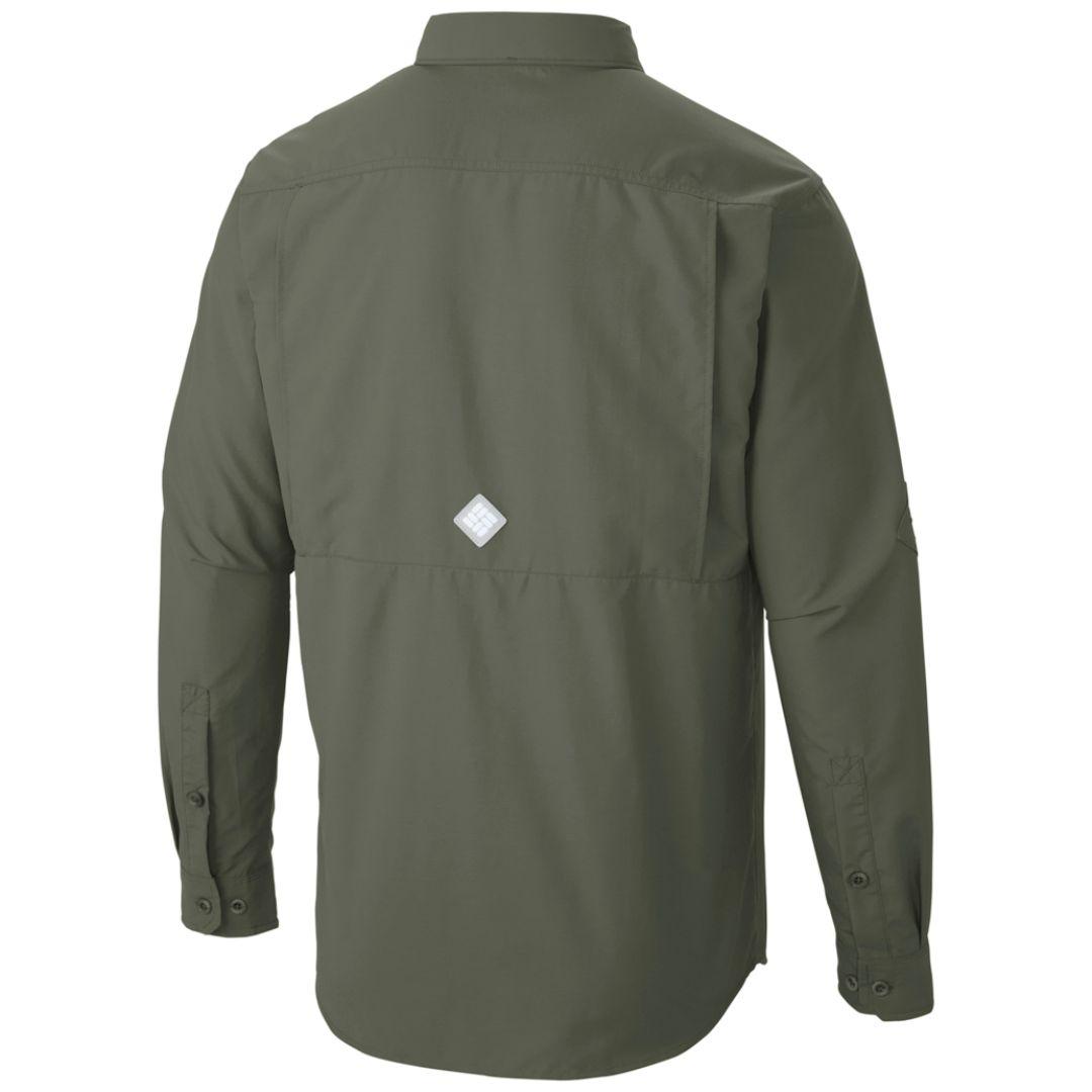 Columbia Men Green Cascades Explorer Long Sleeve Shirt (Sun Protection)