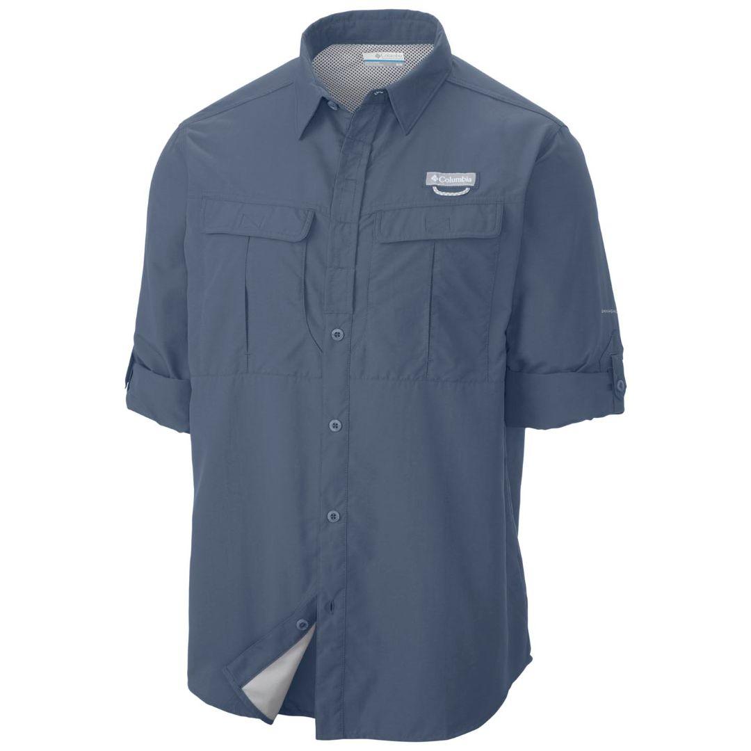 Columbia Men Blue Cascades Explorer Long Sleeve Shirt (Sun Protection)