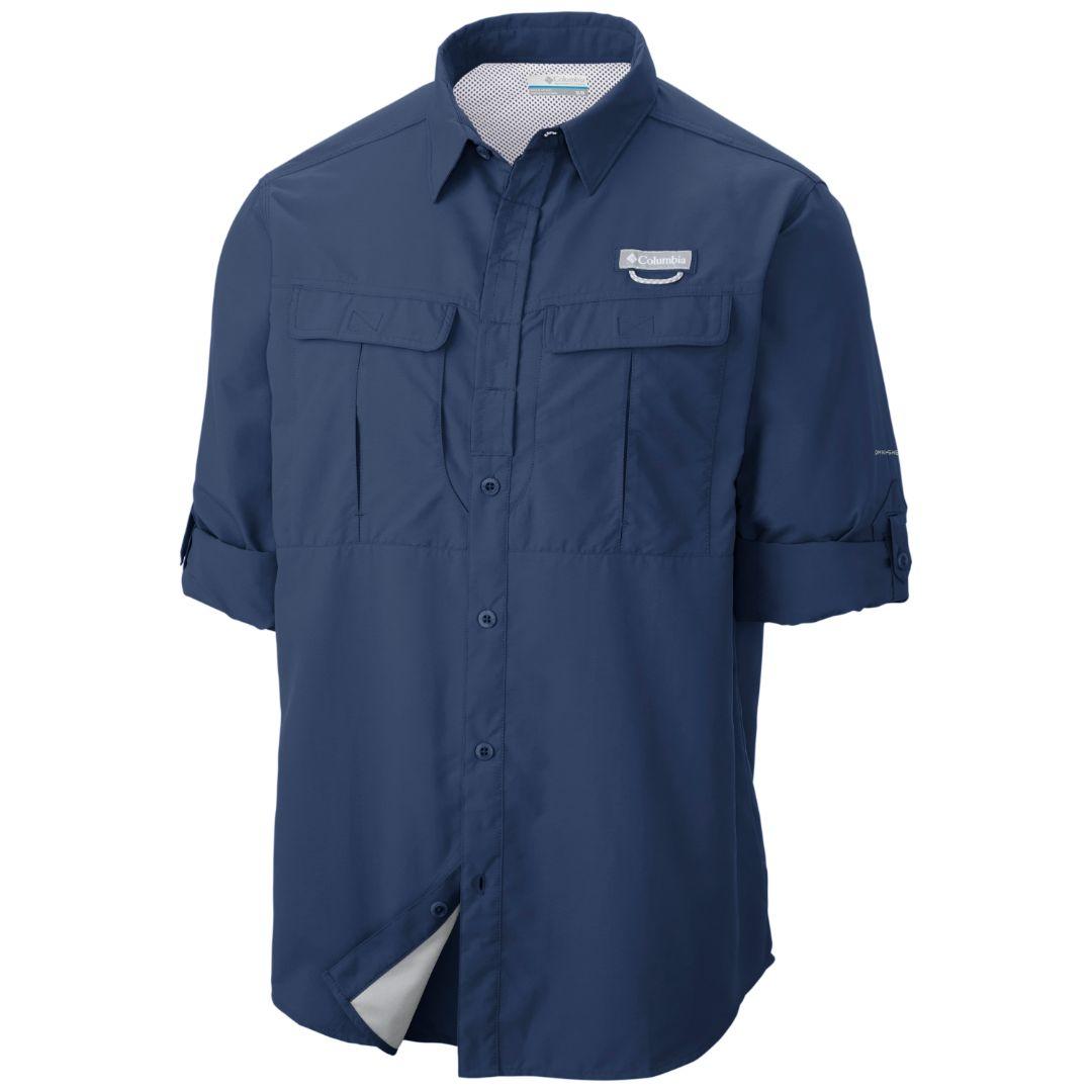 Columbia Men Blue Cascades Explorer Long Sleeve Shirt (Sun Protection)