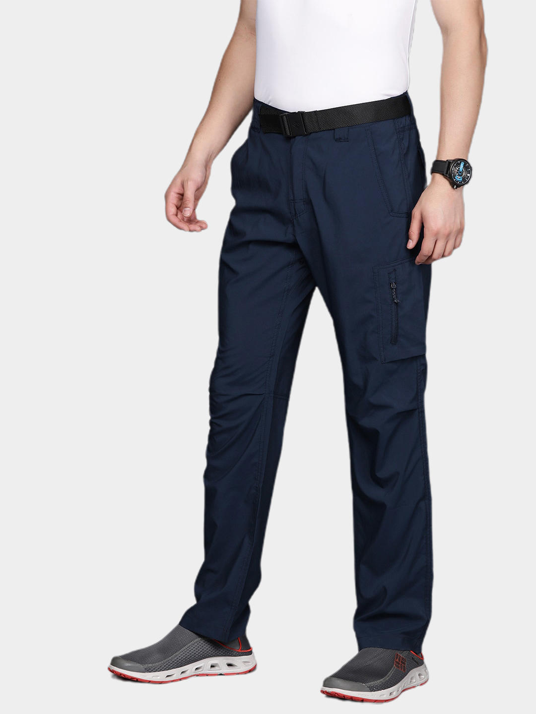 Columbia Men's Navy Blue Omni-Shade Silver Ridge Utility Pant Offering Sun Protection