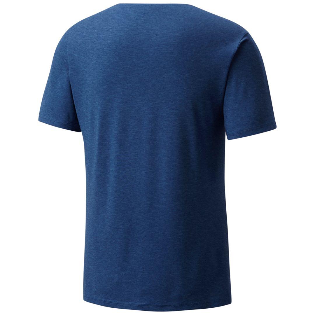 Columbia Men Blue Tech Trail VNeck Shirt (Sun Protection)
