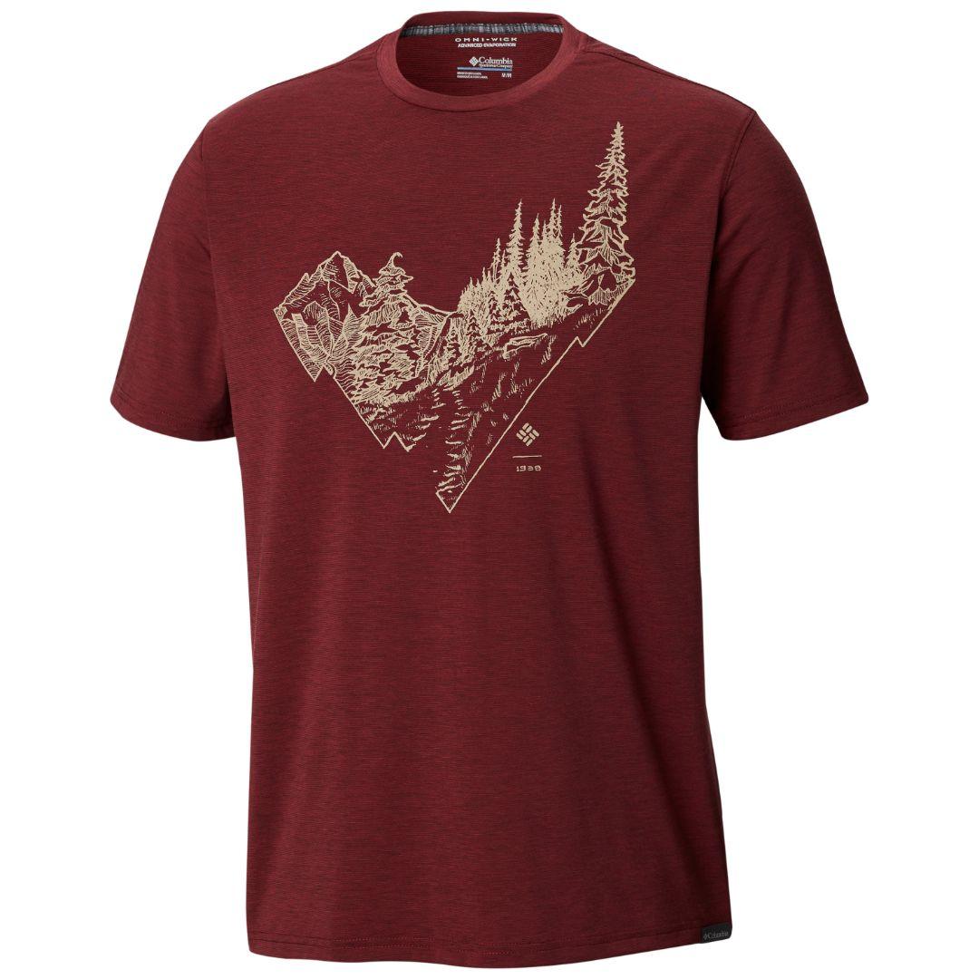 Columbia Men Red Trail Shaker II Short Sleeve Shirt (Sun Protection)