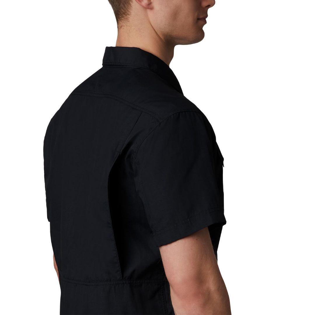 Columbia Men Black Silver Ridge 2.0 Short Sleeve Shirt (Sun Protection)