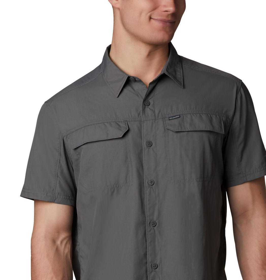 Columbia Men Grey Silver Ridge 2.0 Short Sleeve Shirt (Sun Protection)