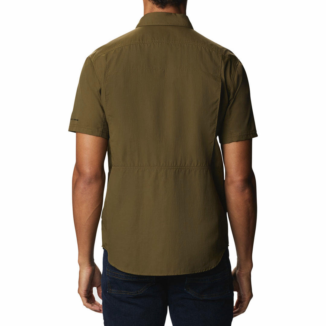 Columbia Men Green Silver Ridge 2.0 Short Sleeve Shirt (Sun Protection)