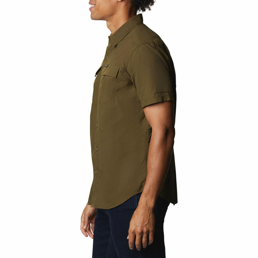 Columbia Men Green Silver Ridge 2.0 Short Sleeve Shirt (Sun Protection)