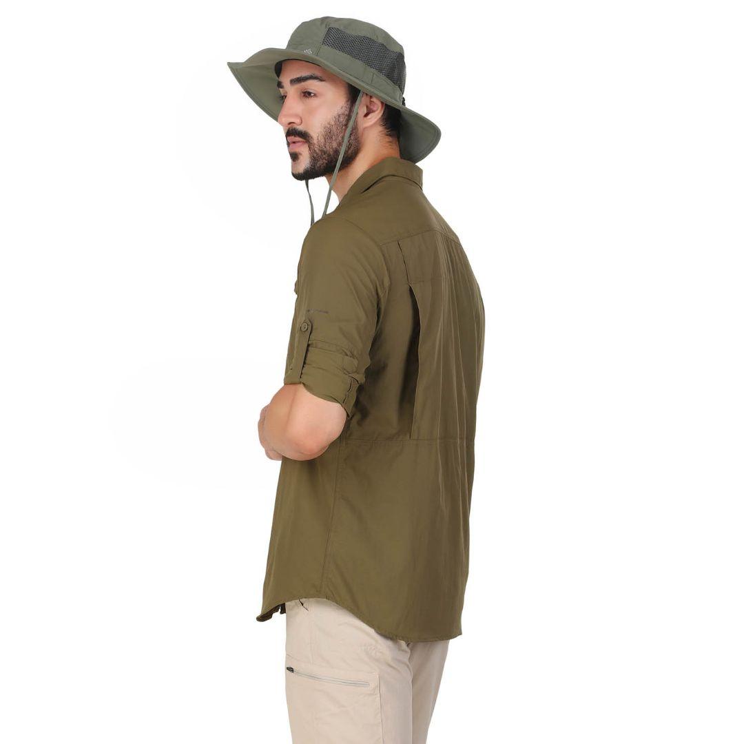 Columbia Men's Green Silver Ridge 2.0 Long Sleeve Sun Protection Shirt