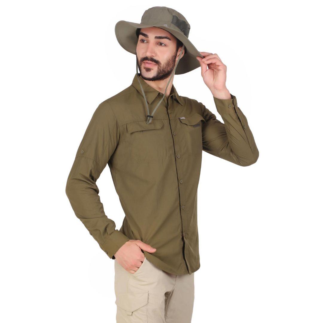 Columbia Men's Green Silver Ridge 2.0 Long Sleeve Sun Protection Shirt