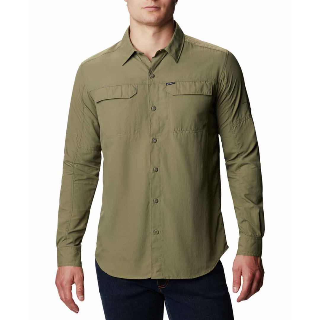 Columbia Men Green Silver Ridge 2.0 Long Sleeve Shirt (Sun Protection)