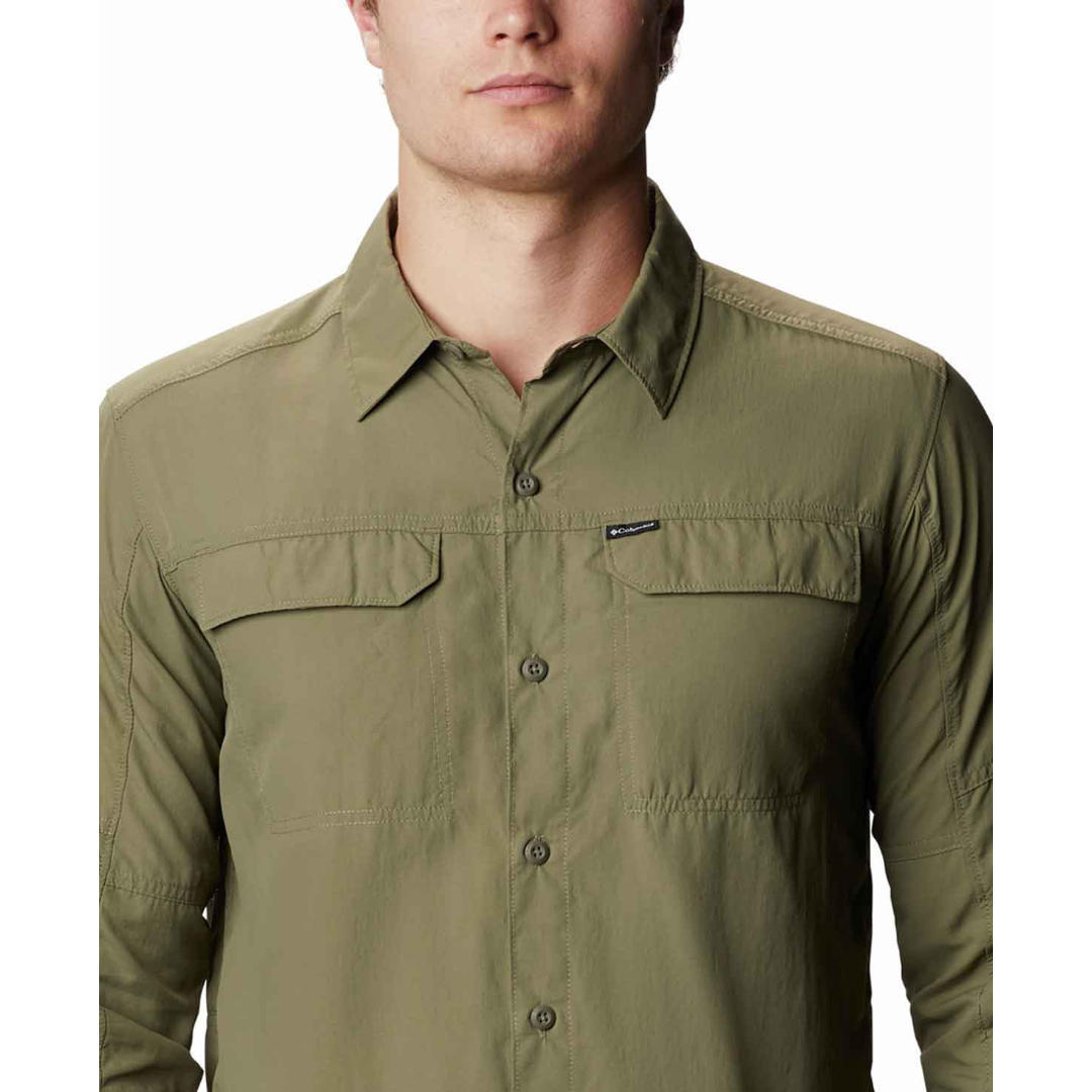 Columbia Men Green Silver Ridge 2.0 Long Sleeve Shirt (Sun Protection)