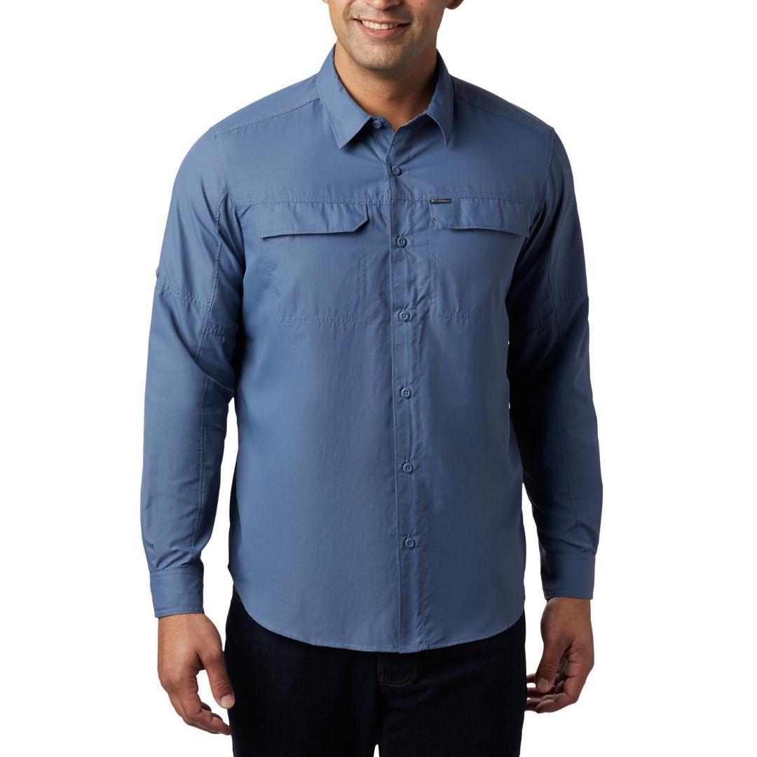 Columbia Men Blue Silver Ridge 2.0 Long Sleeve Shirt (Sun Protection)