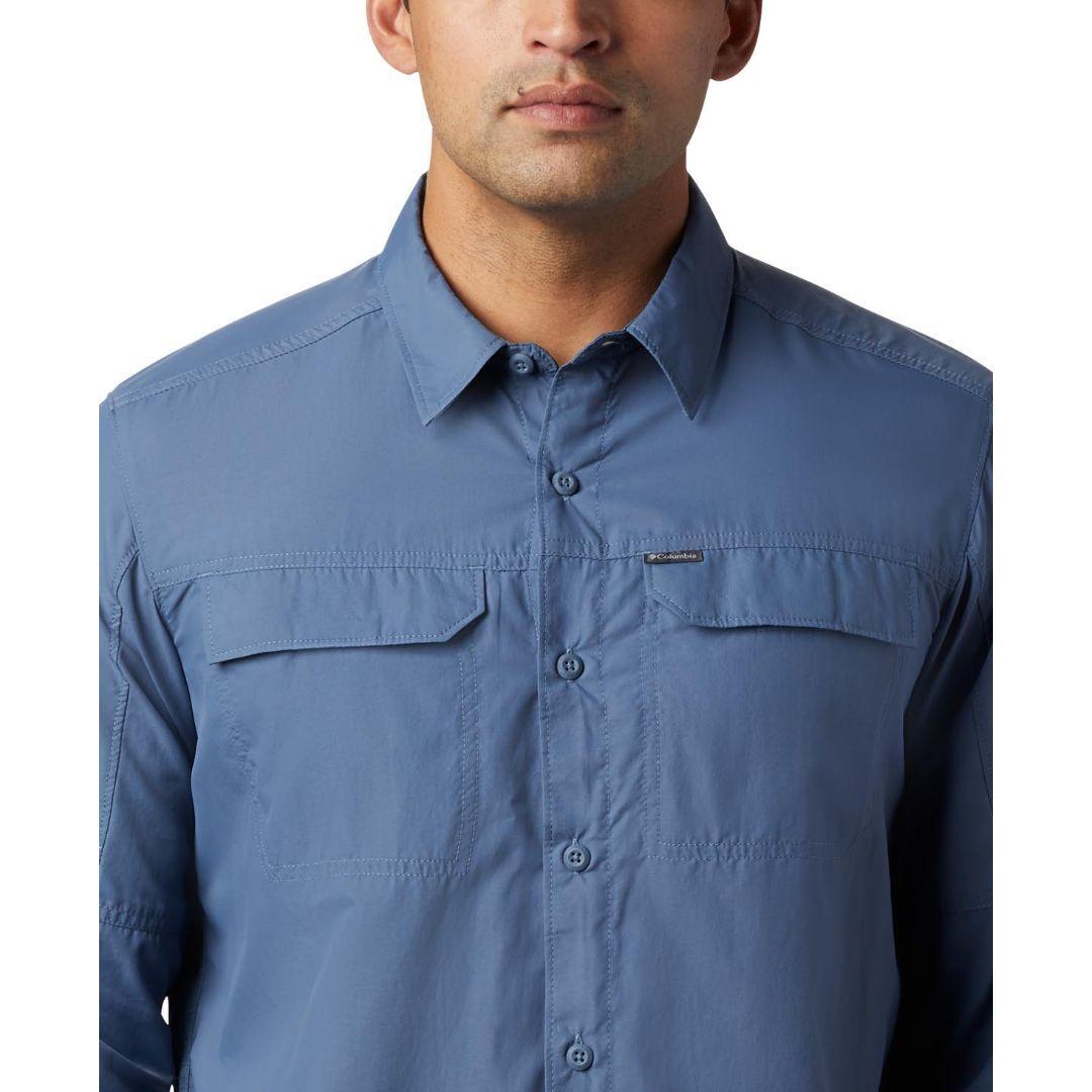 Columbia Men Blue Silver Ridge 2.0 Long Sleeve Shirt (Sun Protection)