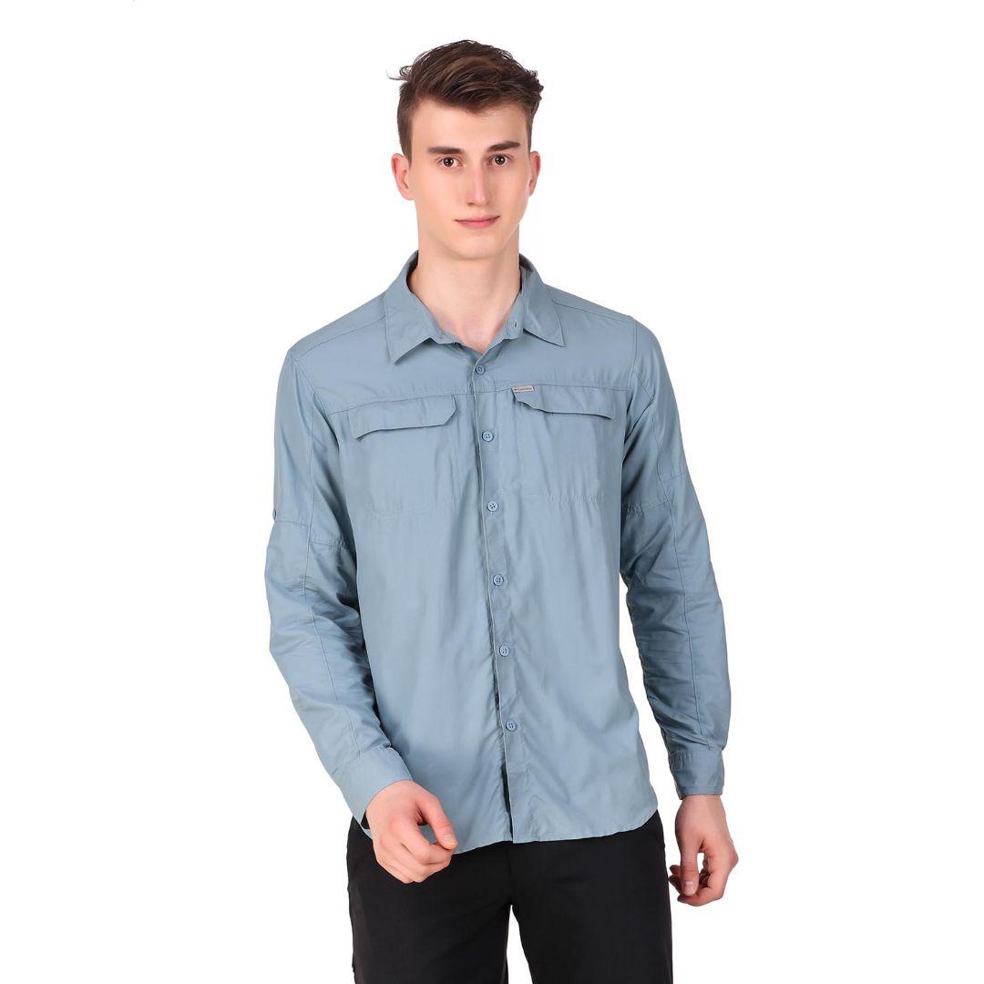 Columbia Men's Blue Omni-Wick Silver Ridge 2.0 Moisture Management Shirt