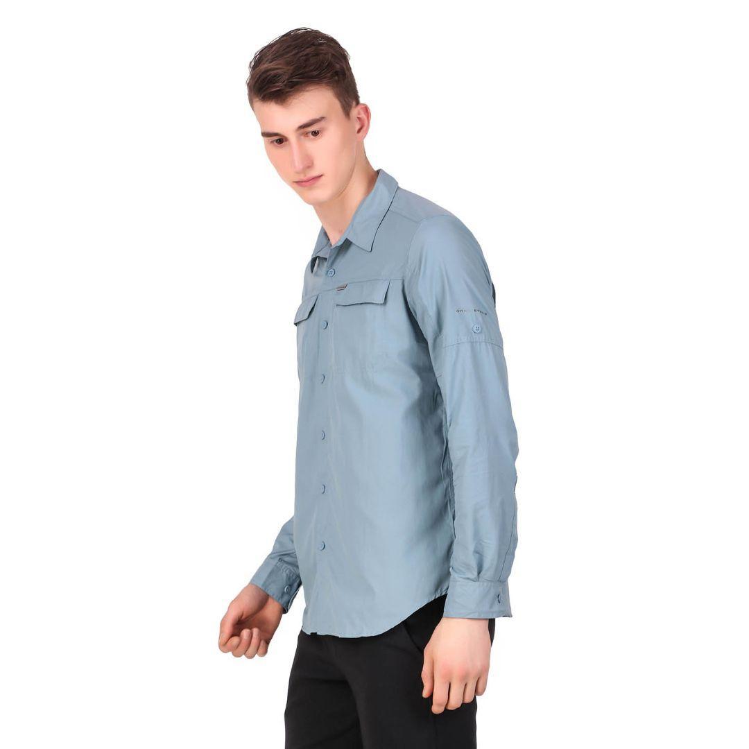 Columbia Men's Blue Omni-Wick Silver Ridge 2.0 Moisture Management Shirt