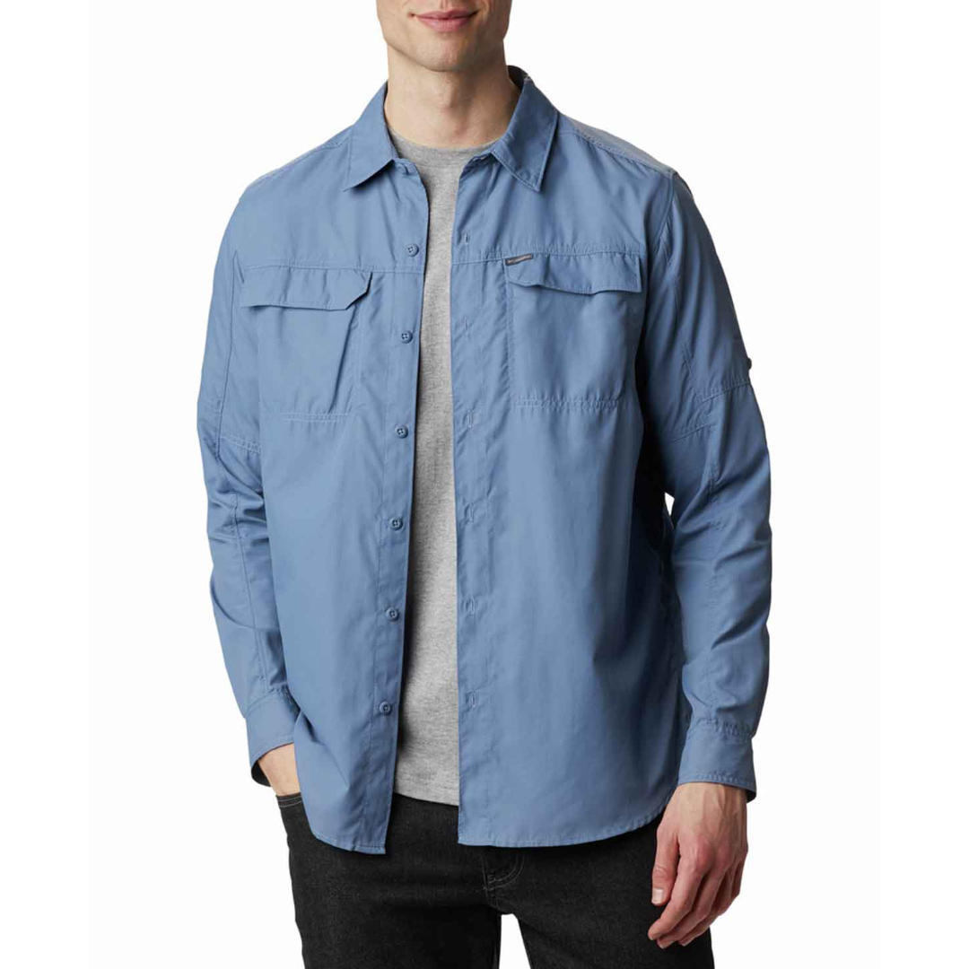 Columbia Men's Blue Omni-Wick Silver Ridge 2.0 Moisture-Wicking Shirt