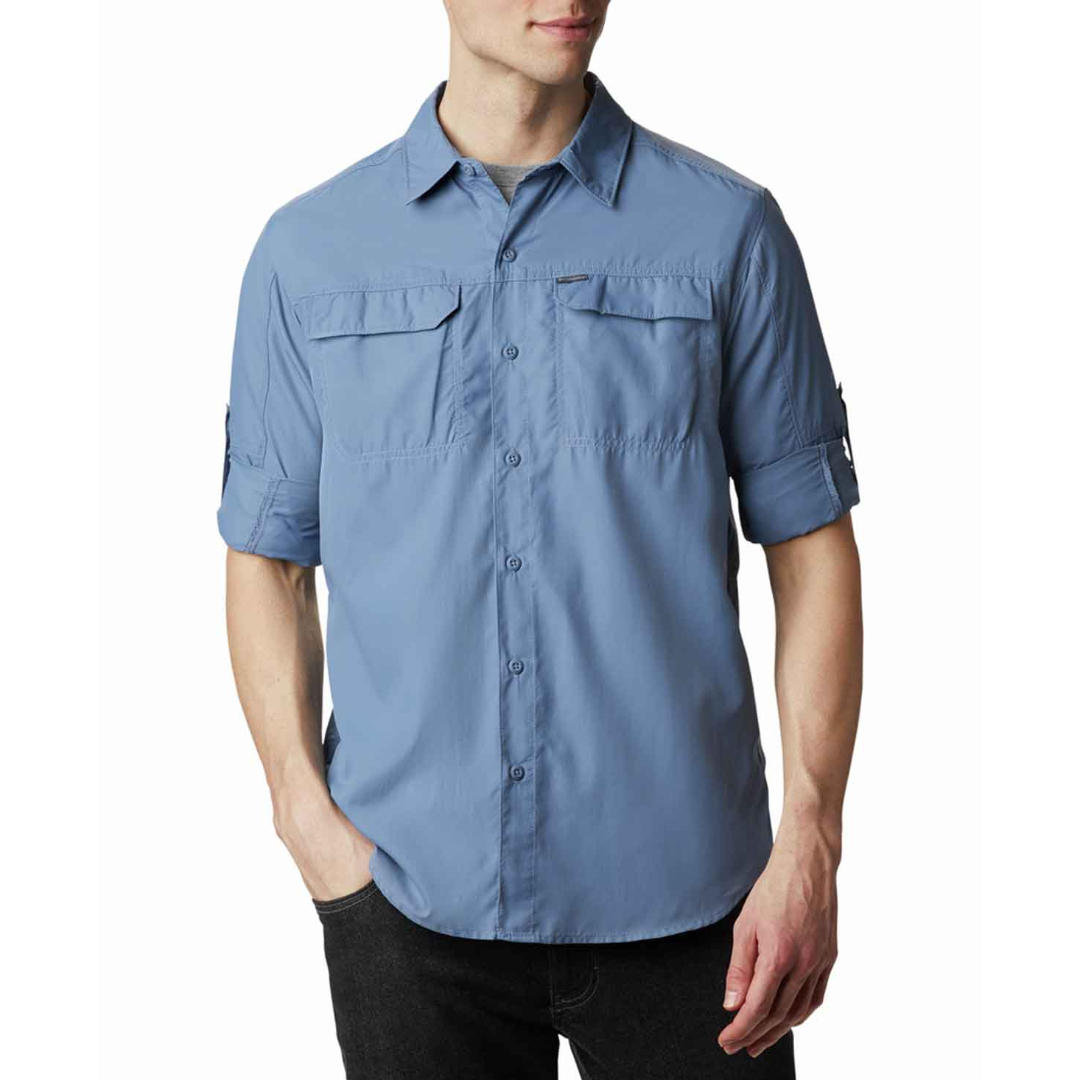 Columbia Men's Blue Omni-Wick Silver Ridge 2.0 Moisture-Wicking Shirt
