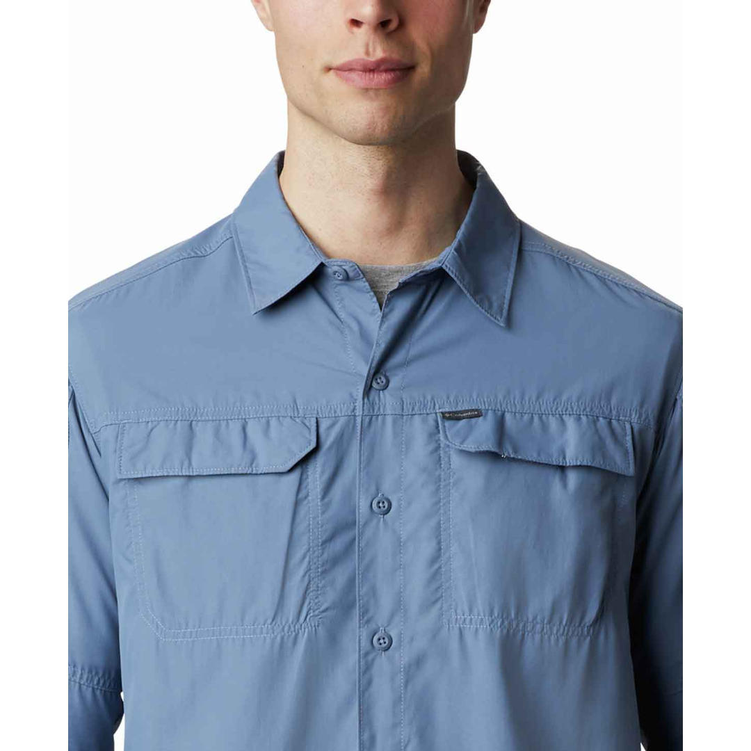 Columbia Men's Blue Omni-Wick Silver Ridge 2.0 Moisture-Wicking Shirt