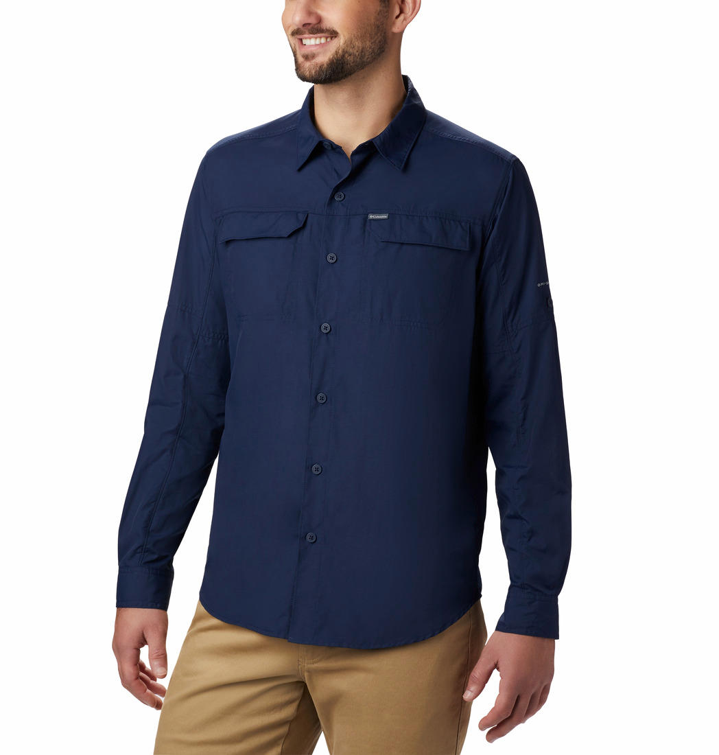 Columbia Men's Navy Blue Omni-Wick Silver Ridge 2.0 Breathable Shirt