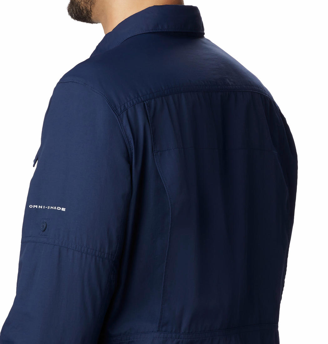 Columbia Men's Navy Blue Omni-Wick Silver Ridge 2.0 Breathable Shirt