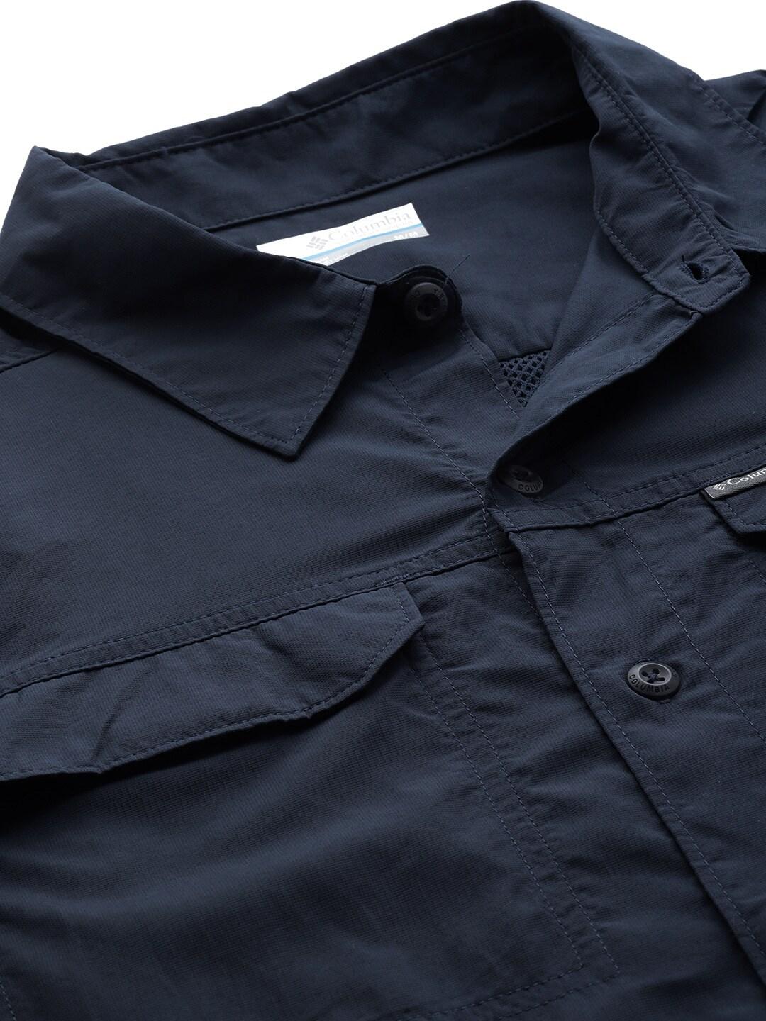 Columbia Men's Navy Blue Omni-Wick Silver Ridge 2.0 Breathable Shirt