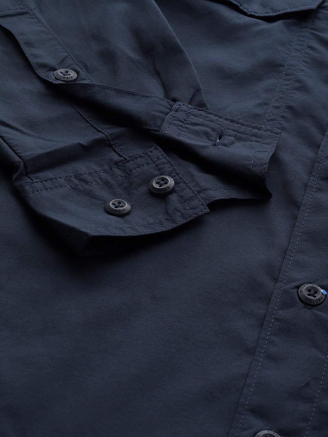 Columbia Men's Navy Blue Omni-Wick Silver Ridge 2.0 Breathable Shirt