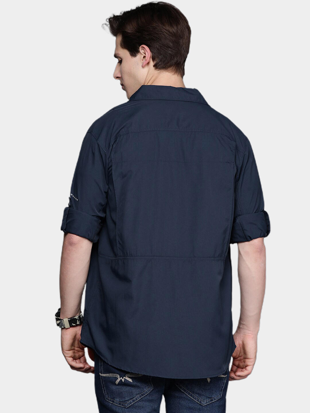 Columbia Men's Navy Blue Omni-Wick Silver Ridge 2.0 Breathable Shirt