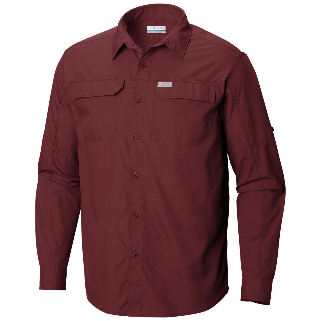 Columbia Men’s Red Silver Ridge 2.0 Long Sleeve Shirt with Sun Protection
