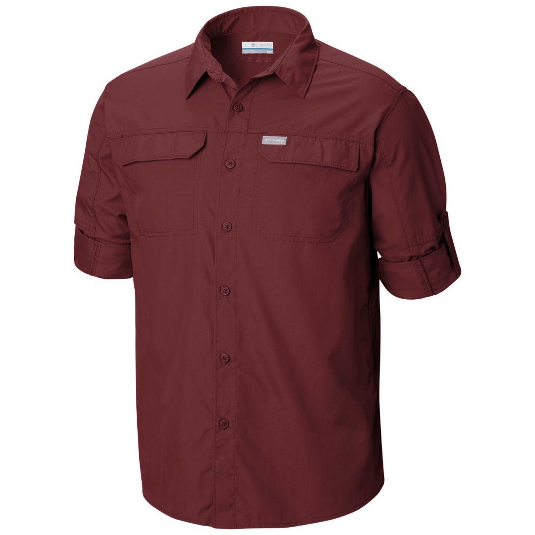 Columbia Men’s Red Silver Ridge 2.0 Long Sleeve Shirt with Sun Protection