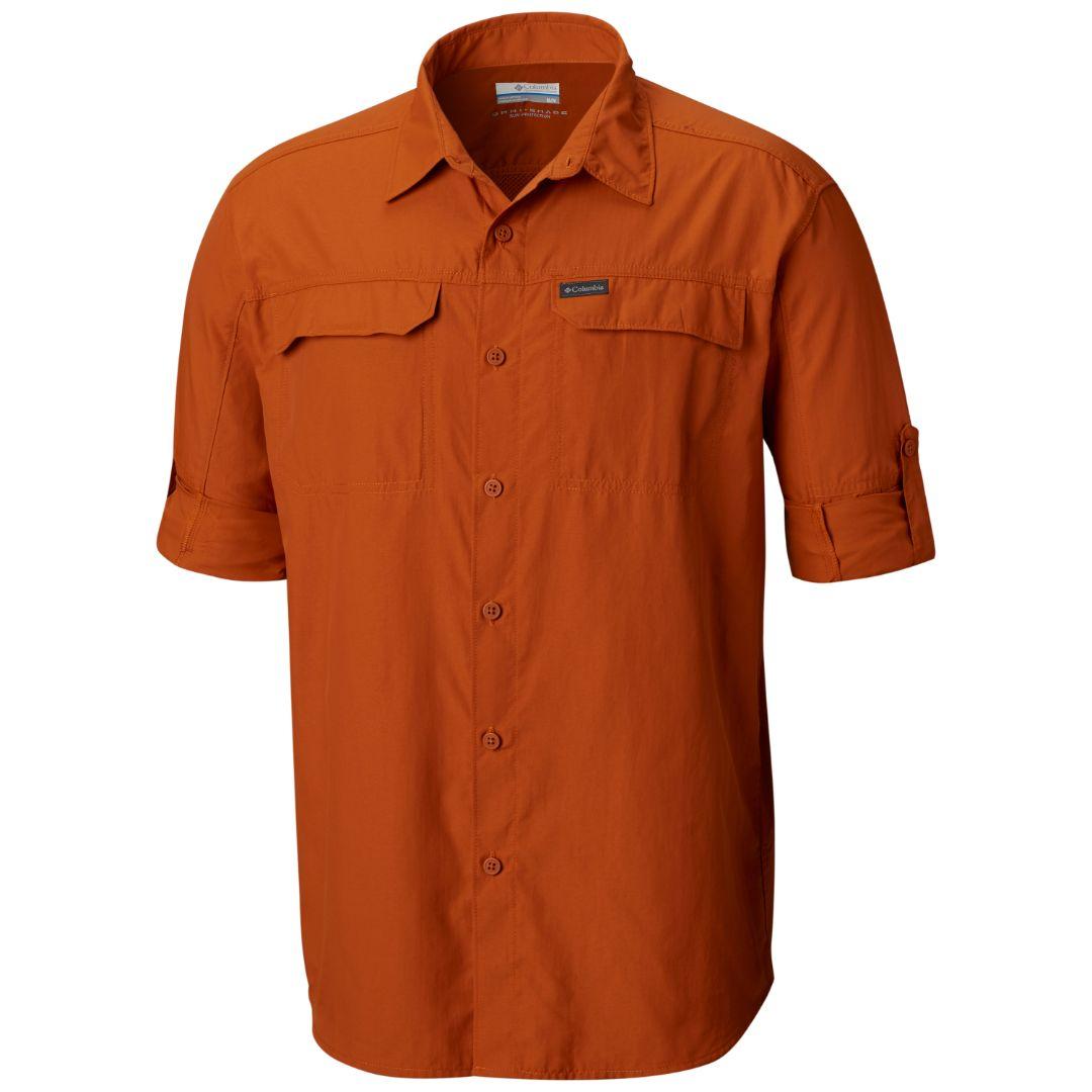 Columbia Men's Orange Silver Ridge 2.0 Long Sleeve Sun Protection Shirt