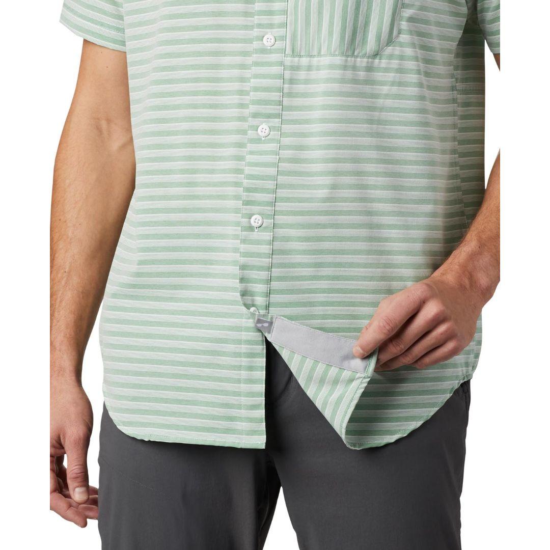 Columbia Men Green Twisted Creek II Short Sleeve Shirt (Sun Protection)